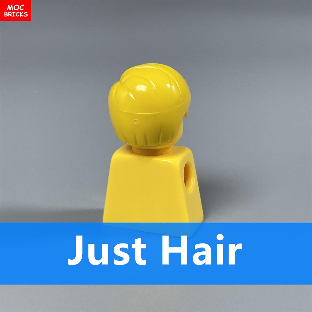 Non-Toxic 10Pcs Moc Bricks Male Hairs Side-Part 1011 4Cm Figure Body Wear Brown Black Compatible With Major Brand Building Blocks Toys