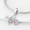 Charms Bead Copper Earth Airplane Luggage Dangle Fit Bangle Bracelet Necklace Diy Jewelry