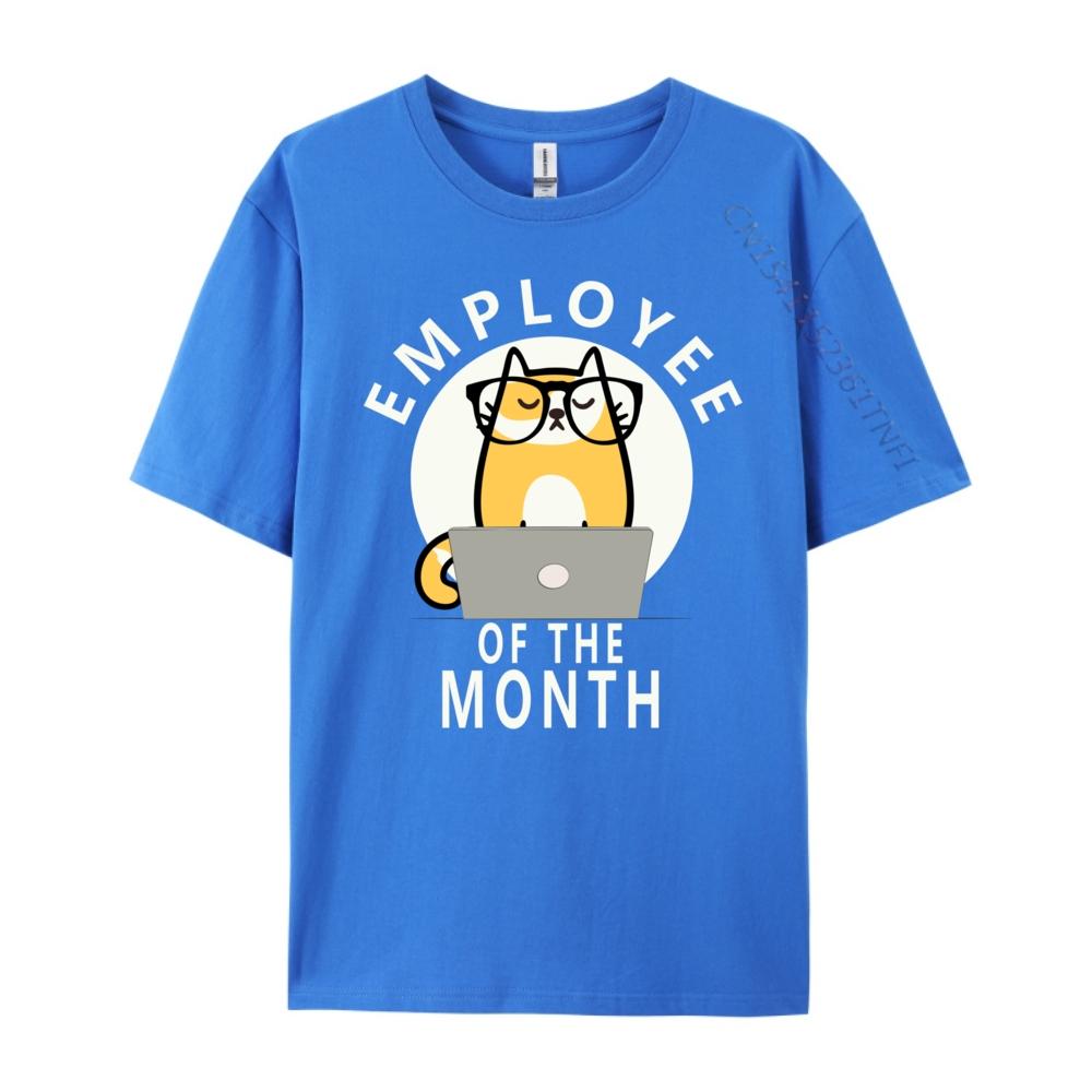 Funny Employee Of The Month Work From Home Cat Computer Designer Clothes Men Youth Limited Time Special White T Shirt