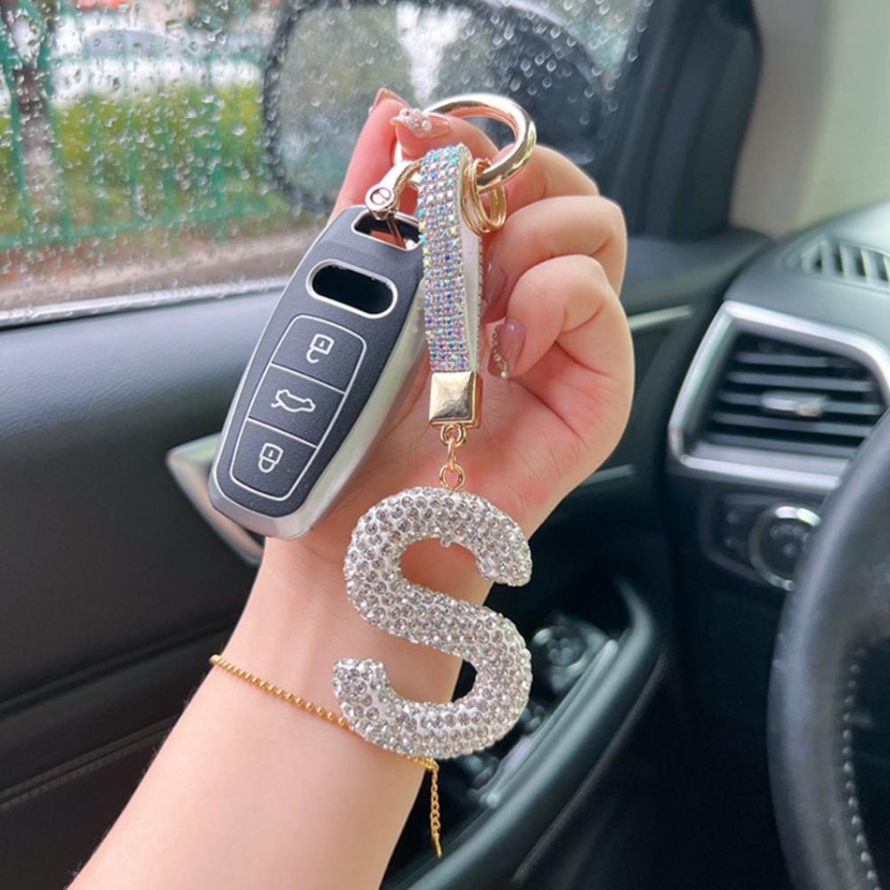 Letter A To Z Crystal Uppercase Pendant English Letter Letter DIY Keyring  Backpack Decor