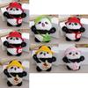 Lovable Tiny Plush Panda Backpack Keychain Colorful Cute Stuffed Toy Charm