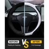 EVMODS for Tesla Steering Wheel Cover,Upgraded Leather Steering Wheel Protector fit Tesla Model Y/3 2026-2016 Juniper/Highland,Non-Slip,Breathable
