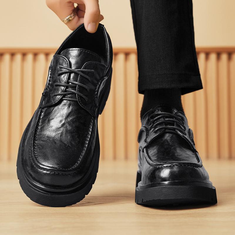 Модные новые кожаные оксфорды на платформе — фото 3