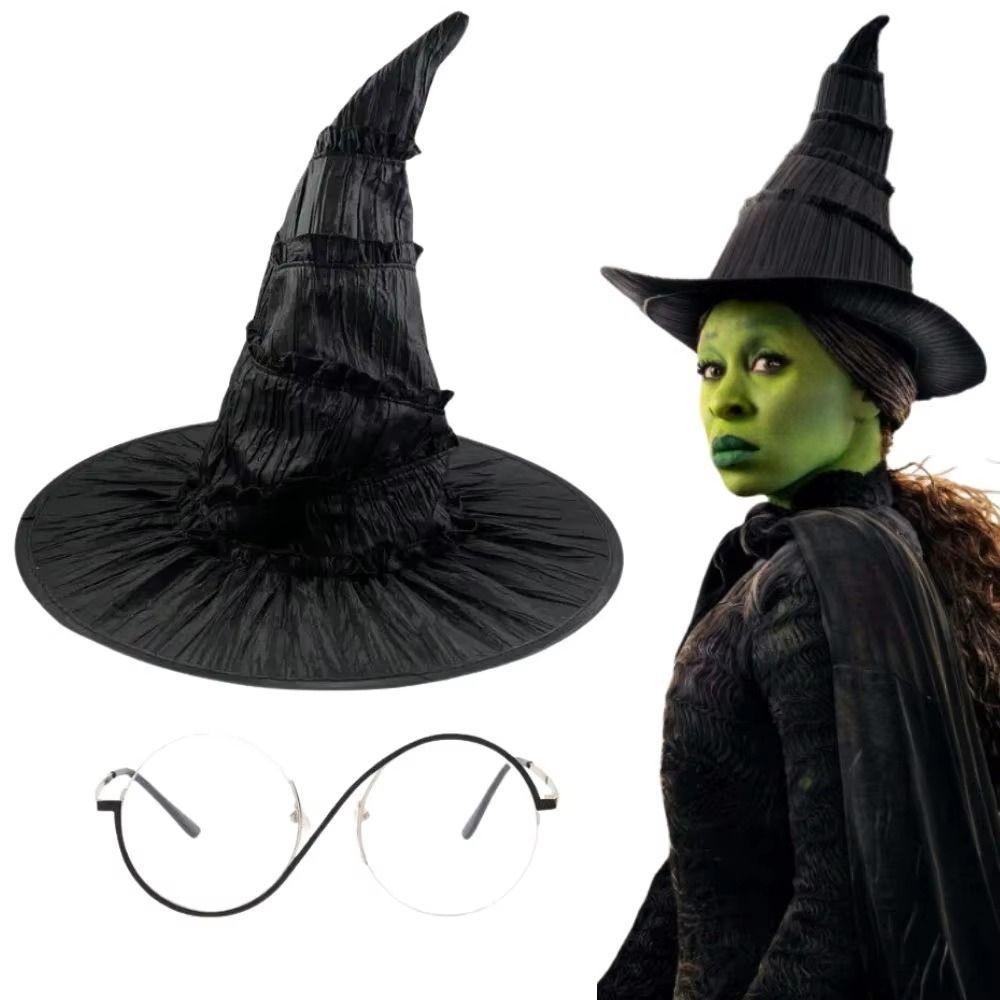 2/3/4Pcs Dress Up Witch Costume Set Green Claw Gloves Pointed Mage Hat Set Costume Accessories