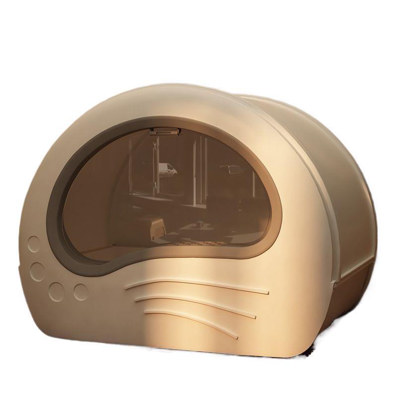 Jumbo Fully-Enclosed Cat Litter Box with Anti-Splash Divider & Deodorizer