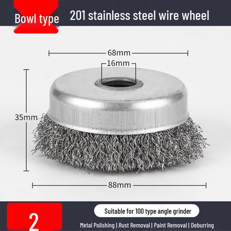201 Stainless Steel Twisted Wire Wheel Set for Angle Grinder