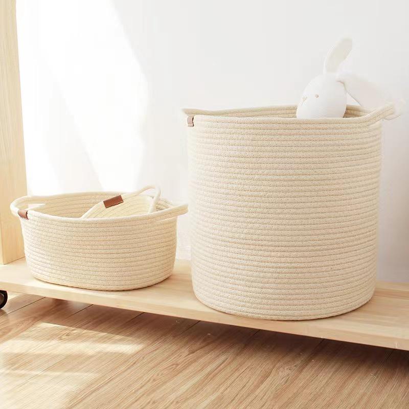 Nordic Cotton Rope Storage Basket for Bedroom: Laundry, Toys, Snacks, Japanese Style Organizer
