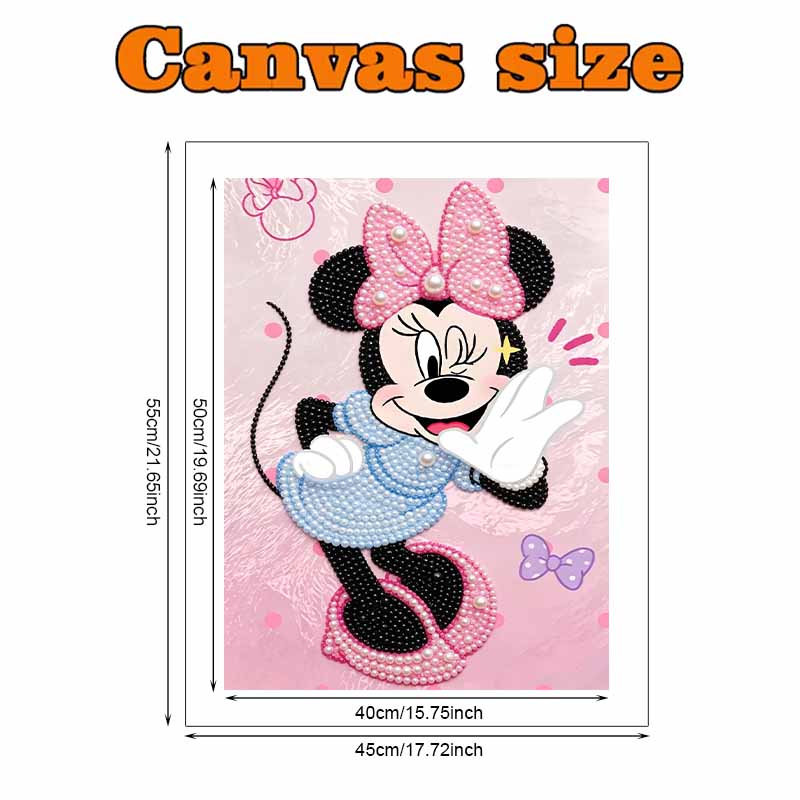 Disney Pearl Painting 5D Minnie Mouse Pearl Gemstone Art Diamond Painting Kit for Adults Beginners Gift Ideas Perfect Wall Home Decor