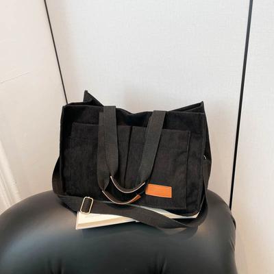Corduroy Canvas Bag Student Large Capacity 2025 New Bag Women's Versatile Tote Bag Shoulder Messenger Bag