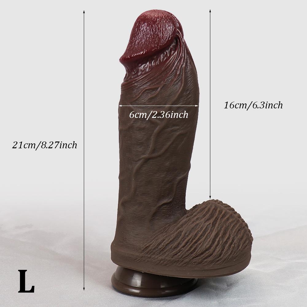 Realistic Silicone Dildo with Suction Cup – 4 Sizes Available (Up To 9.25 Inch), Soft Liquid Silicone, Non-Electric Adult Toy for Women & Men