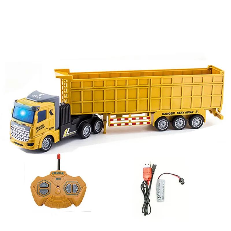 1/48 RC Container Truck Toy Kids Wireless Remote Control Heavy-duty Transport Truck Semi-trailer Tanker Dump Truck Car Model Toy