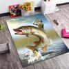 Tappeto Stampato Scenico Cacciatore di Pesca Pesce Grande Antiscivolo Rettangolare Tappetino da Pavimento Amante della Pesca Gaming Decorazione Soggiorno