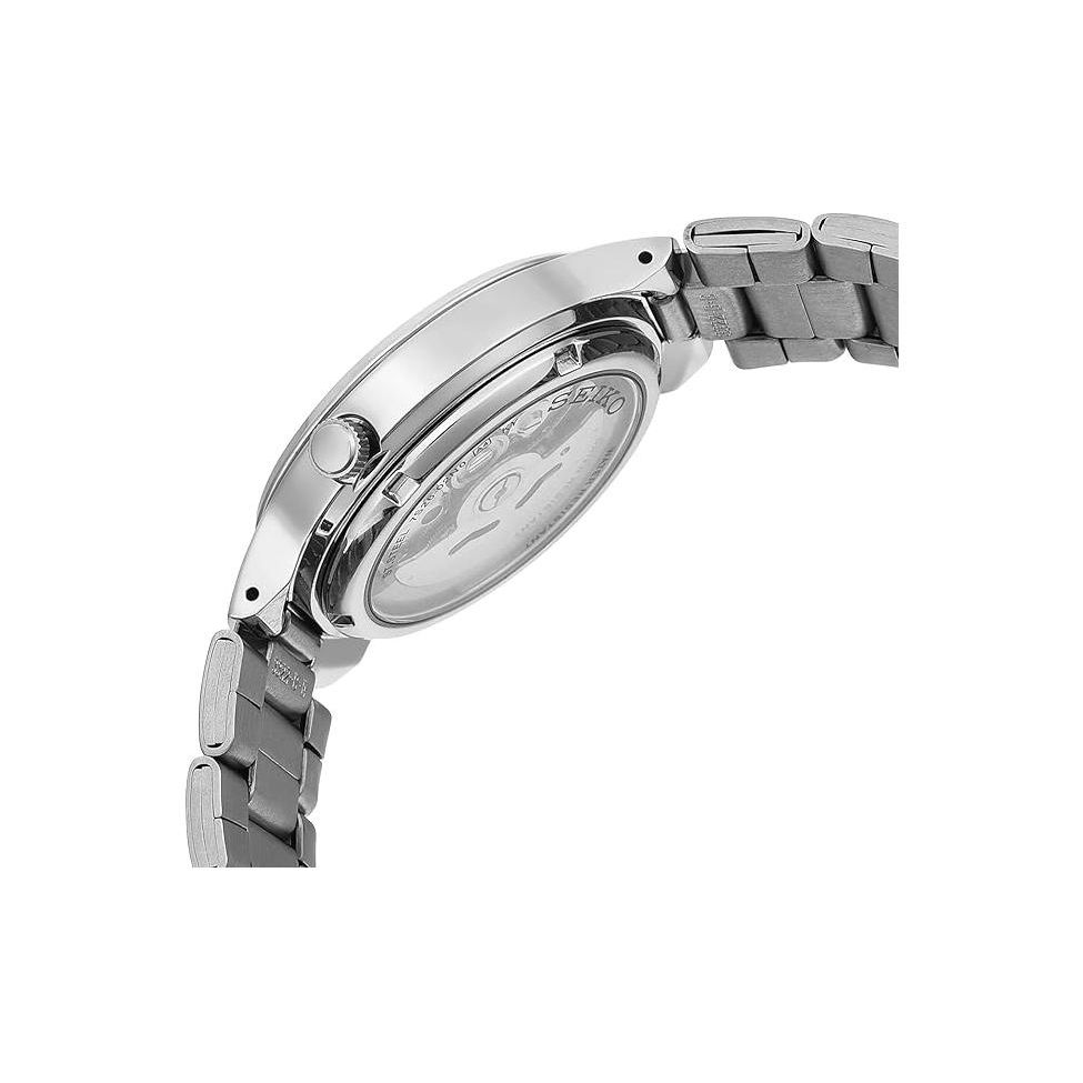 Seiko 5 Series Waterproof Mens Watch Calendar Day Display Mechanical Movement Stainless Steel Strap Men Watches White SNKA01K1
