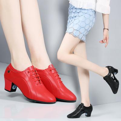Zapatos de Cuero Genuino Mujer Punta Capa Superior Piel de Vaca Zapatos de Baile Latino Zapatos Deportivos Modernos Para Mujer Suela Blanda Zapatillas NET