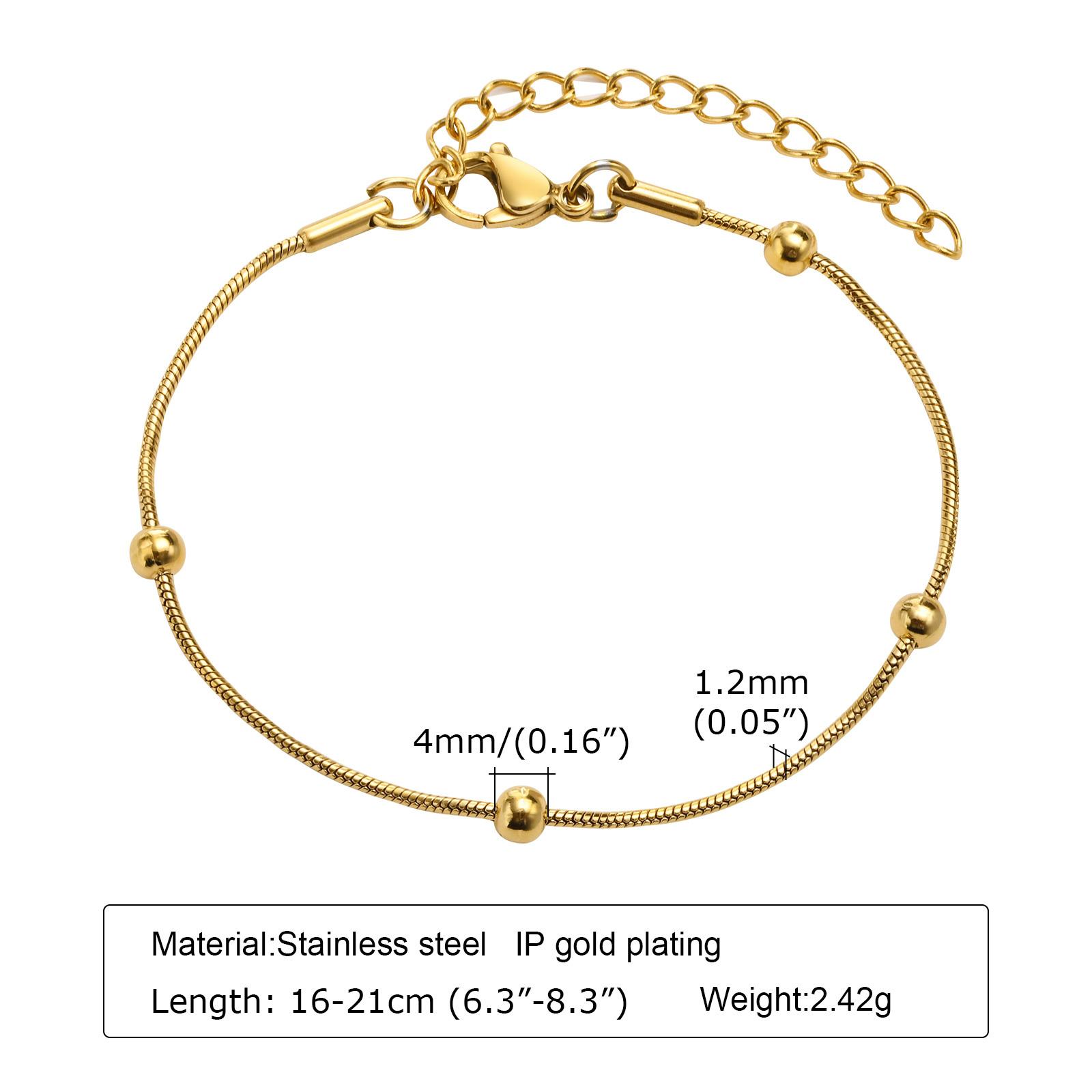 Statement Stainless Steel Chain Bracelet for Women, Vintage 18k Gold Plated Elegant Jewerlry