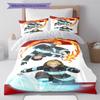 Fire Force  Pattern Bedding,Quilt Set Quilt Cover Pillowcase Home Birthday Gift (1 * Duvet Cover + 2 * Pillowcase, Without Core)