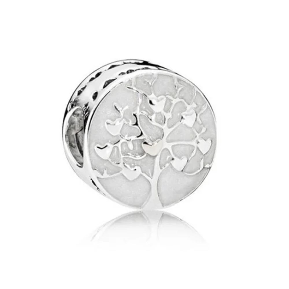 New 925 Silver Family Tree House Charm Pendant with Stars Moon for DIY Bracelet Jewelry Accessories