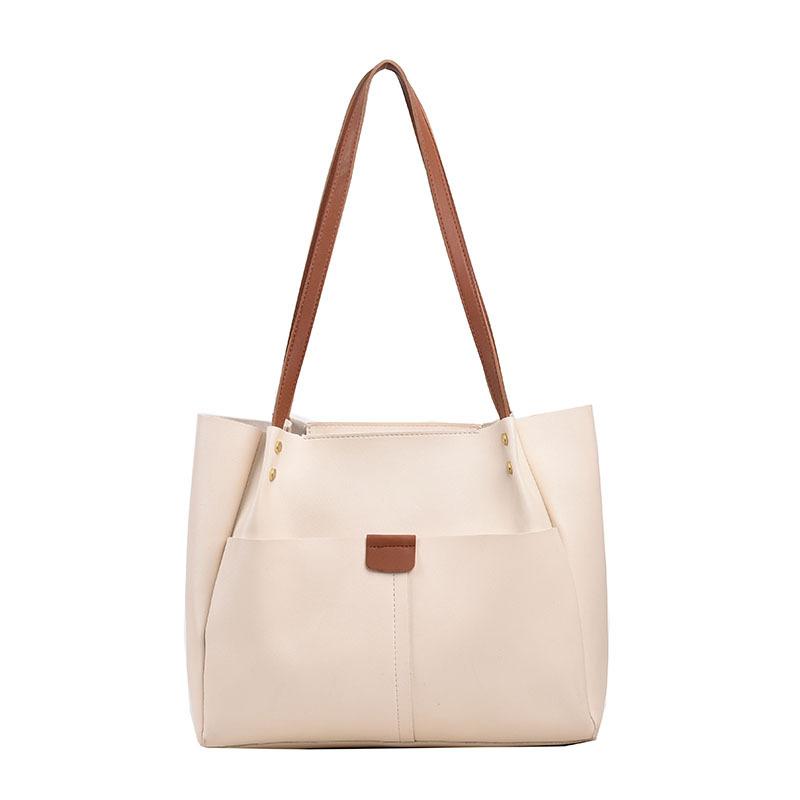 

Популярная в этом году модная корейская версия текстурированной сумки для поездок на работу 2024 года, новая универсальная повседневная сумка-тоут в иностранном стиле белый