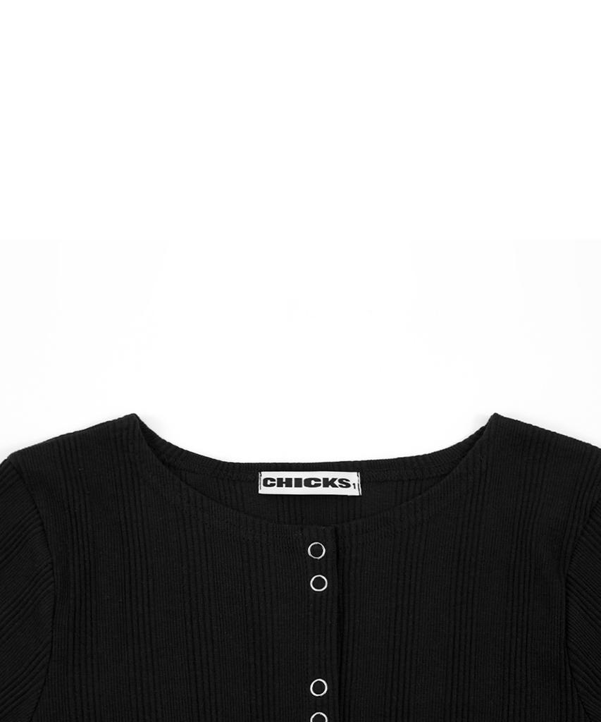 Chicks Snap Cardigan Black