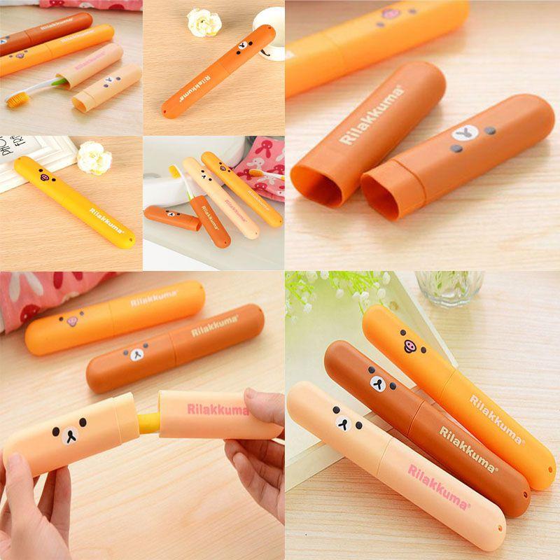 Colorful Portable Toothbrush Cover Holder With Cute Bear Design For Travel Protection