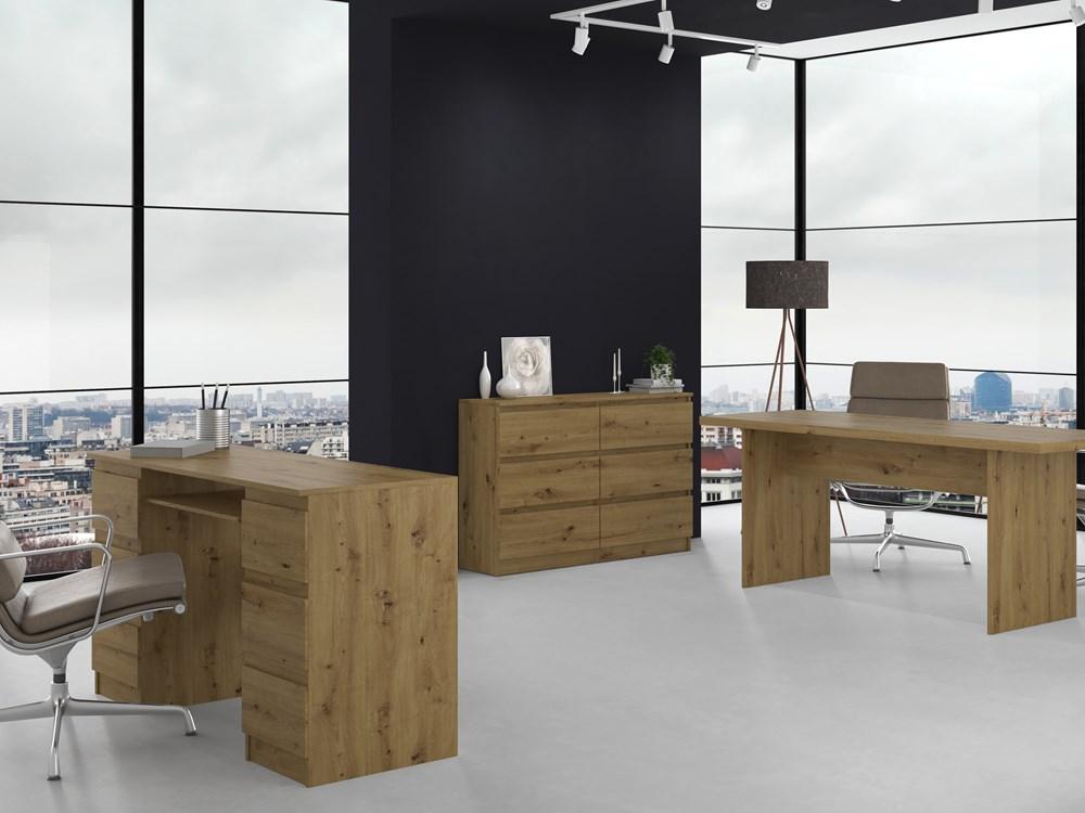Large Chest Of Drawers Malwa M6 120 Cm 6 Drawers Artisan Oak For Home Office
