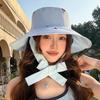 New Retro Plaid Fisherman Hat Woman's Spring And Summer Sunshade Sunscreen Basin Caps Versatile Star Embroidered Large Eave Hats