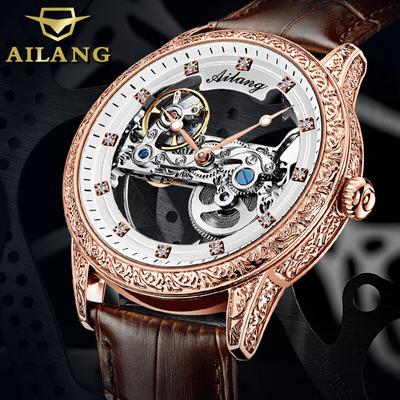 AILANG The New Full Hollow Men's Watch Automatic Mechanical Watch Pattern Waterproof