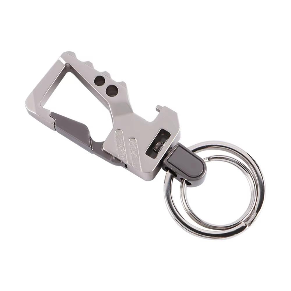 

1Pcs Durable Multi-functional Key Chain Bottle Opener Carabiner Keyholders Metal Key Ring for Men Women серебряный