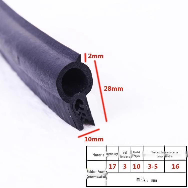 U-Shaped Waterproof Dustproof Rubber Sealing Strip for Cabinets and Car Doors
