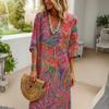 Shirt Dress Women's Casual Floral D Printed Sleeve Long Dress