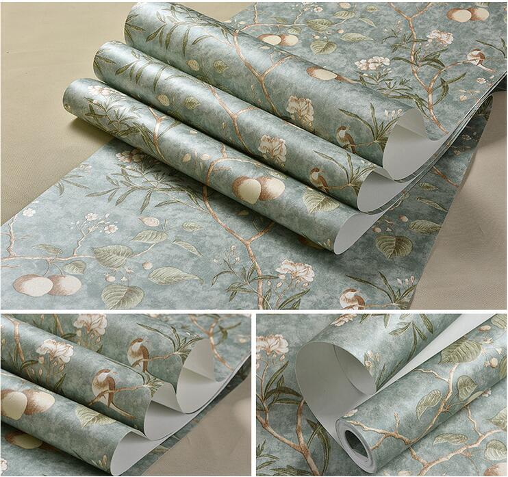 Beibehang Americká tapeta Retro Tapeta s květy jabloně Ložnice Obývací pokoj Pozadí Čistý papír Pastorální tapeta