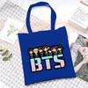 Korean Style Printed Canvas Tote Bag for Women Men Large Capacity Commuter Shoulder Handbag Fashionable Daily Outing Purse KTB