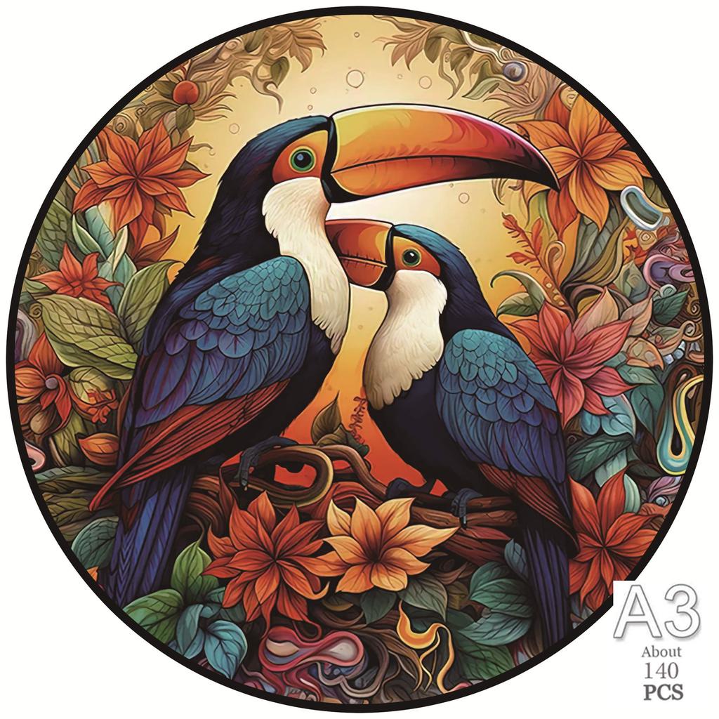 Unique Elephant Wooden Puzzle Adult Stress Relief Toys Circular Animal Shapes Holiday Birthday Gift Wood Jigsaws