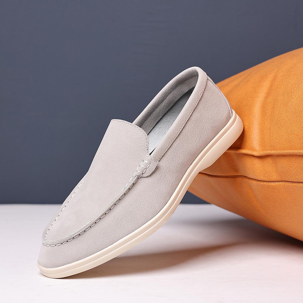 Fashion Breathable Male Walking Shoes Luxury Brand Men's Suede Loafers Casual Slip-On Dress Shoes All-match Comfortable Flat for Men
