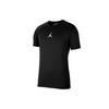 Spliced Logo Round Neck Short Sleeve T-Shirt Men Tops Black CU1023-010