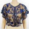 Short Mesh Shawl For Formal Clothes Feature Secure Sequins Detail Soft Polyester Cover Up Easy To Fold And Carry