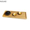 NLSLASI Natural Bamboo Tea Tray Rectangle Tea Accessories Chinese Style Tea Table Tea Tray Household Portable Tea Tray
