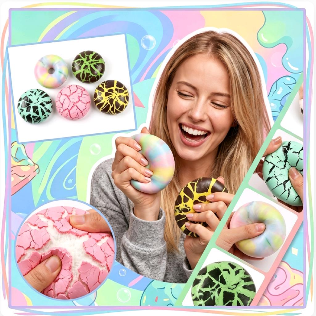 Slow Rebound Stress Relief Toy Soft Foam Ball for Squeezing and Sensory Relaxation Suitable for Home Office School Use