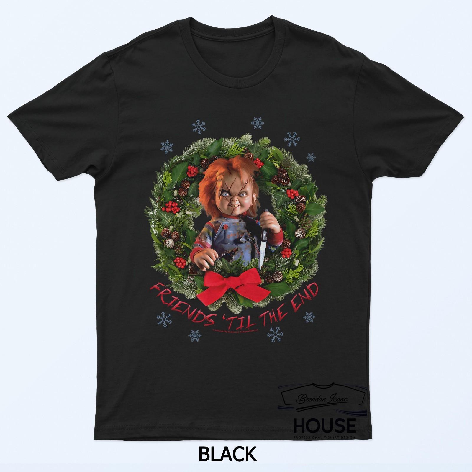 Chucky Christmas Wreath Friends Til The End T-Shirt S