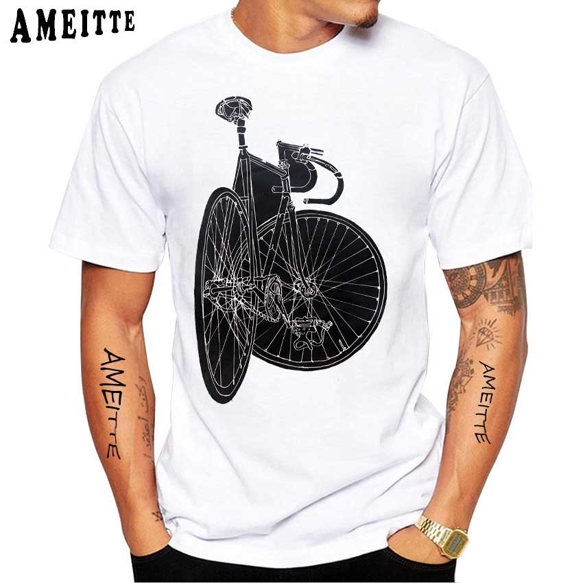 Very Cool Classic Frejus Track Bike Retro Fixed Gear Bicycle Print T Shirt Summer Men Short