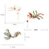 Chinese Style Phoenix Enamel Brooches Vintage Gradient Tassel Phoenix Corsage Versatile Shiny Pins Clothing Accessories Gifts