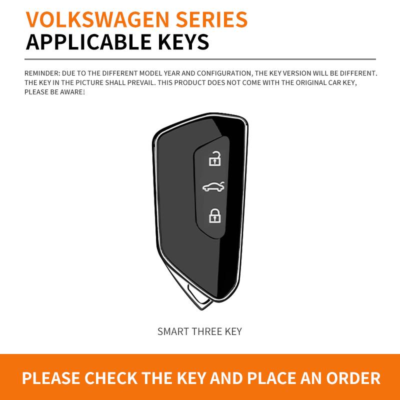 For VW TPU Alloy Car Smart Remote Key Case Cover Holder Shell For VW Volkswagen Golf 8 MK8 ID.3 ID.4 Protector Keychain Access