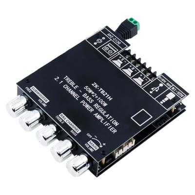 Módulo Amplificador de Áudio Digital BT 5.1 Entrada BT AUX USB Módulo Mini Amplificador de Potência de Áudio ZK-TB21H 2.1CH para DIY Alto-falantes Domésticos