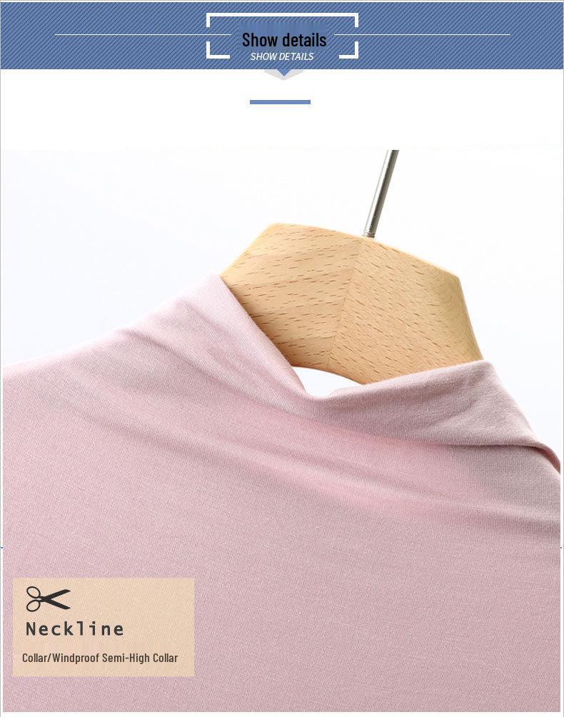 Women's Slim Fit Modal Long Sleeve High Neck Top - Fashionable, Versatile Base Layer for Spring/Autumn