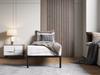 Bed Frame Bed Alu 80X200 Metal Wooden Slats Modern Black