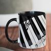 Music Theme Coffee Mug 350ML Guitar Piano Violin Ceramic Mug Coffee Mug Ceramic Mug Coffee Cup Table Decoration Tea Mugs