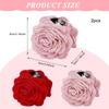 PALAY® 2Pcs Rose Hair Claws Clips for Women 3.5 Inch Flower Claw Clips Summer Hawaii Fashion Flower Hair Clips Women Hair Accessories - Pink & Red