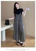 Summer 2026 Maternity Overalls Set: Wide-leg Zipper Overalls + Ice Silk Layer Top
