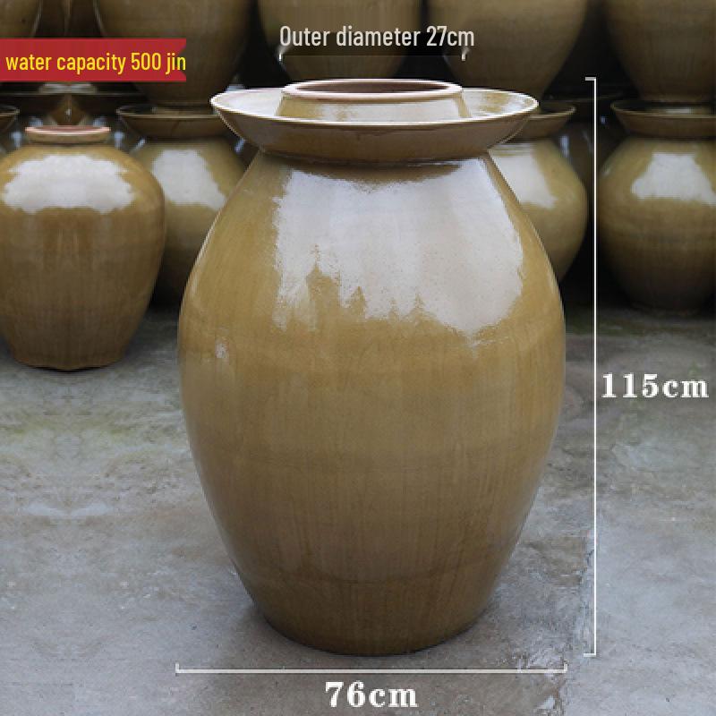 Large Earthenware Sichuan Pickled Vegetable Jar - Traditional Ceramic Sauerkraut Pot for Home Use