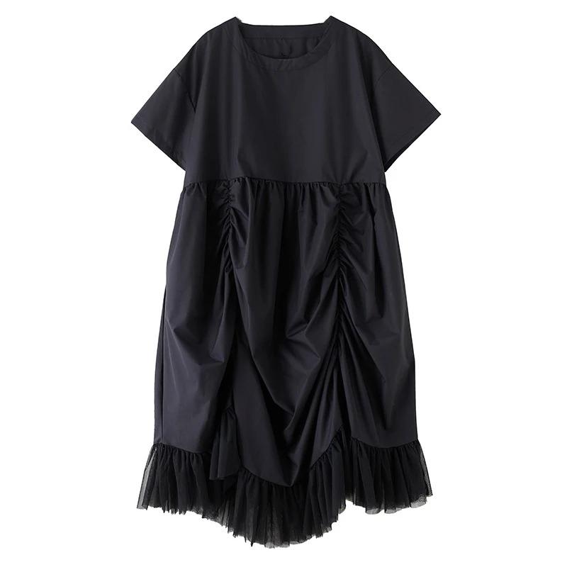

XITAO Loose Folds Female Dress ZMY1147 One Size чёрный